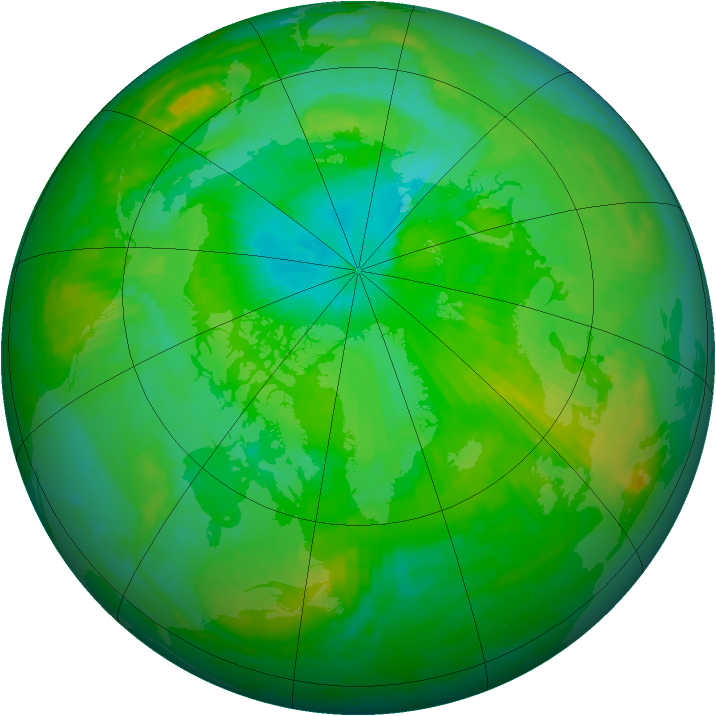 Arctic ozone map for 12 July 2000